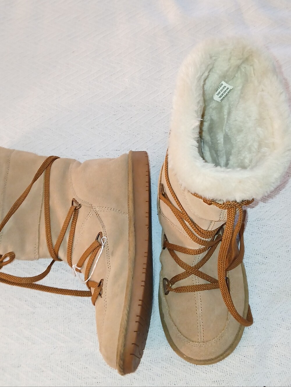 Sz.8 Womens Skechers Camel Suede Keepsakes 2.0 Hearth Boots